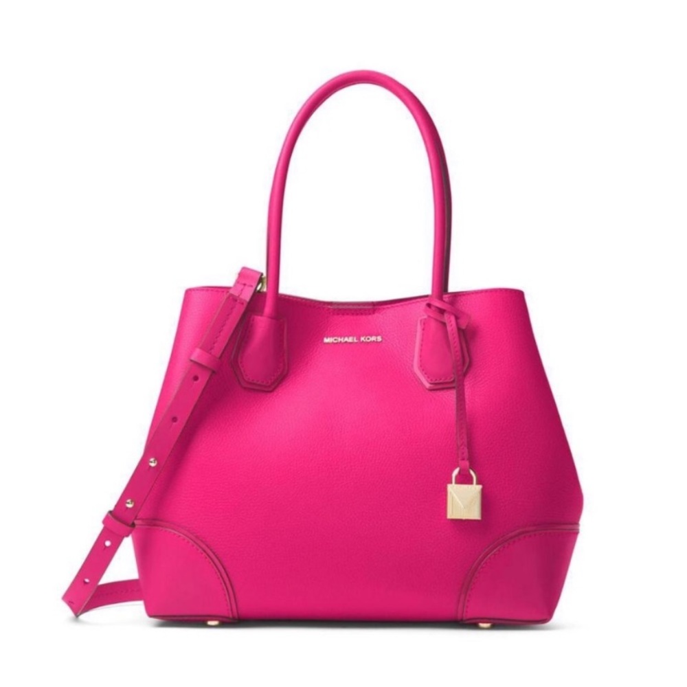 Michael Kors Mercer Satchel bag pink purse tote - Picture 2 of 8